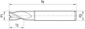 Frez trzpieniowy pełnowęglikowy TiALN 3-ostrza 14mm GÜHRING