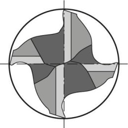 Frez Ratio,dlugi DIN6527,pelnowegl.,typ ALU,chwyt HB,4-ostrz.20mm GÜHRING