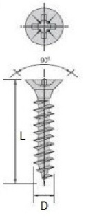 Wkręt do drewna 4x20MM ocynk złoty pełny gw-1000sz