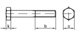 ŚRUBA OCYNK M10x50mm kl. 5.8 DIN931 PN82101 - Beriza