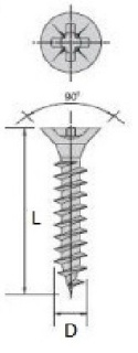 3.5x25mm wkręt do drewna - 500szt  BERIZA.PL