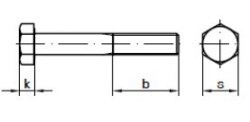 Śruba 8x55mm Oc łeb 6kątny  kl. 5.8 DIN931 - 1kg