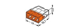WAGO 3 tory szybkozłączka 3x 0,5-2,5 mm pomarańczowa - 5szt