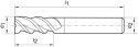 Frez trzpieniowy WN VHM, nanopoler.kraw.skraw., wzmocniony skok rdzenia, HA 4xD 12mm GÜHRING