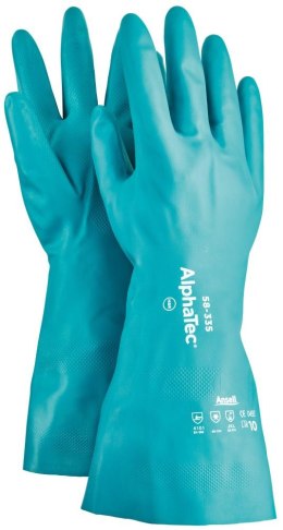 Rękawice chemiczne AlphaTec 58-335 z połoką nitrylową, rozmiar 10 Ansell (12 par)