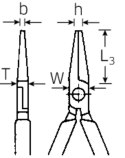 Szczypce płaskie, długie, z obcinakiem L=160mm; chromowane, rękojeść 2K STAHLWILLE
