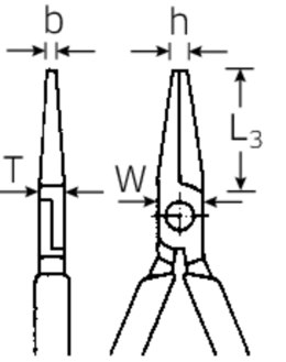 Szczypce płaskie, długie, z obcinakiem L=160mm; chromowane, rękojeść 2K STAHLWILLE