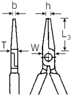 Szczypce płaskie krótkie L=160mm; chromowane, rękojeść 2K STAHLWILLE